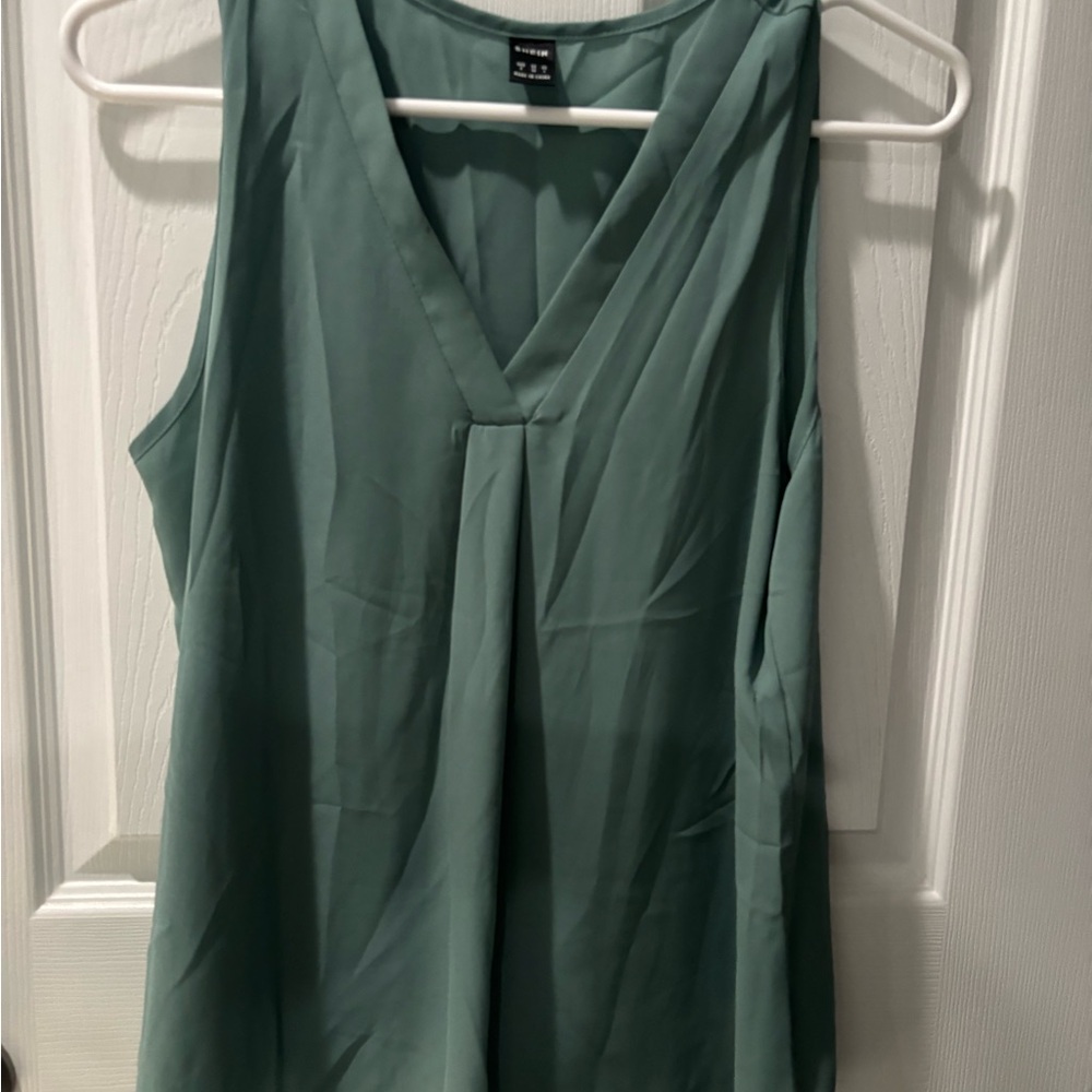 SHEIN Teal V-Neck Sleeveless Blouse